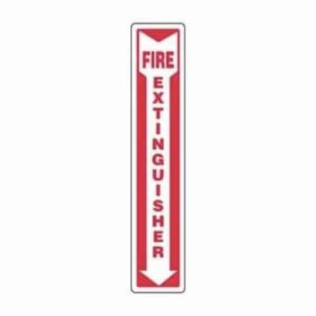 Accuform Fire Sign, Legend FIRE EXTINGUISHER ARROW, 6 mil Adhesive DuraVinyl, 12 in Height, 4 in Width MFXG543XV